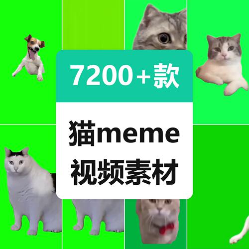 猫meme绿幕素材小猫咪跳舞抖音B站搞笑短视频制作剪辑教程场景图