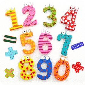 带符号 数字冰箱贴 数字符号冰箱贴 木质磁铁冰箱贴15个