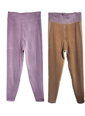 新一步秋冬保暖裤女一体加厚德绒羽毛蛋白绵羊毛高腰加护膝52132