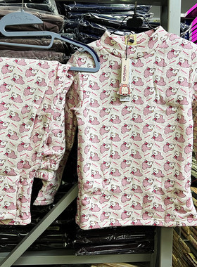 品牌女童大中童学生羊绒莫代尔加绒加厚保暖内衣套装78091