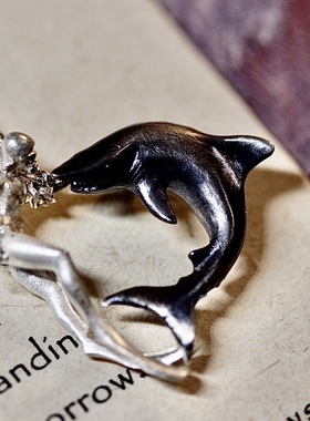 潜水员七夕大白鲨吊坠手工定制