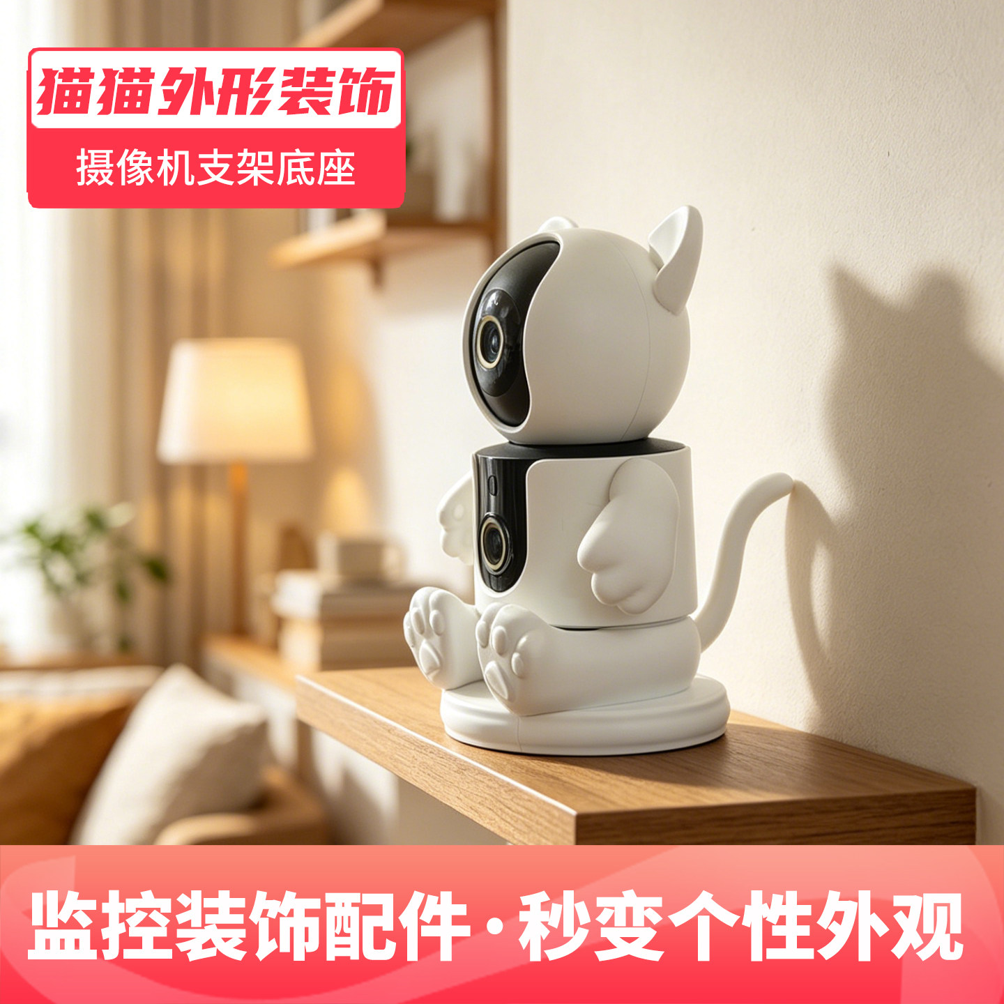 猫外形装饰适用于小米4c米家摄像机云台版3头部配件c500可爱造型2图片