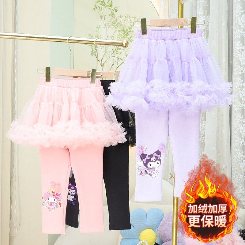 库洛米女童打底裤秋冬加绒加厚外穿裤裙网纱韩版假两件裤潮美乐蒂,童装/婴儿装/亲子装,裤子,淘宝优惠券,粉丝福利购,淘宝优惠卷