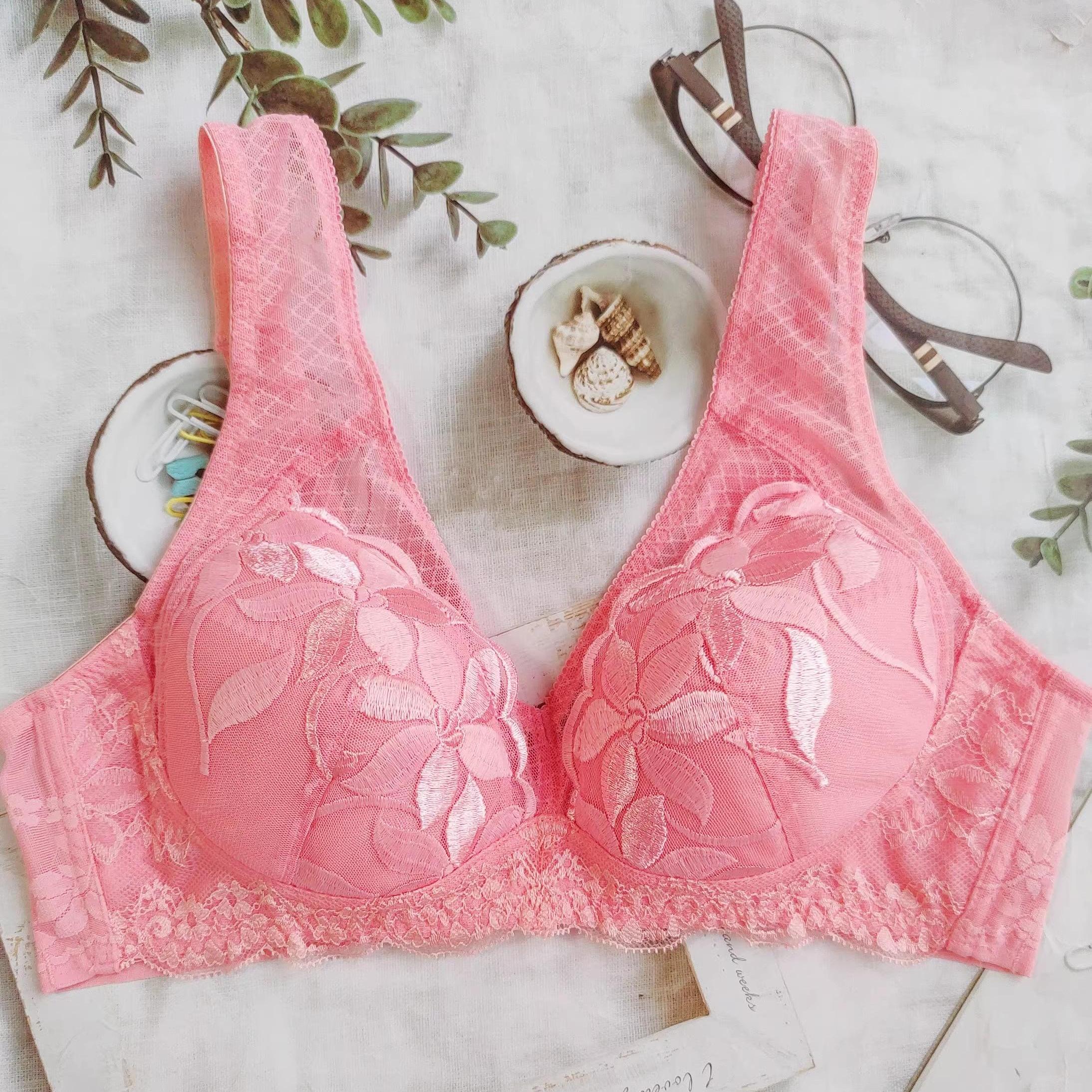 韩国原单薄款宽肩带无钢圈背心式内衣棉内杯女透气全罩杯无痕文胸