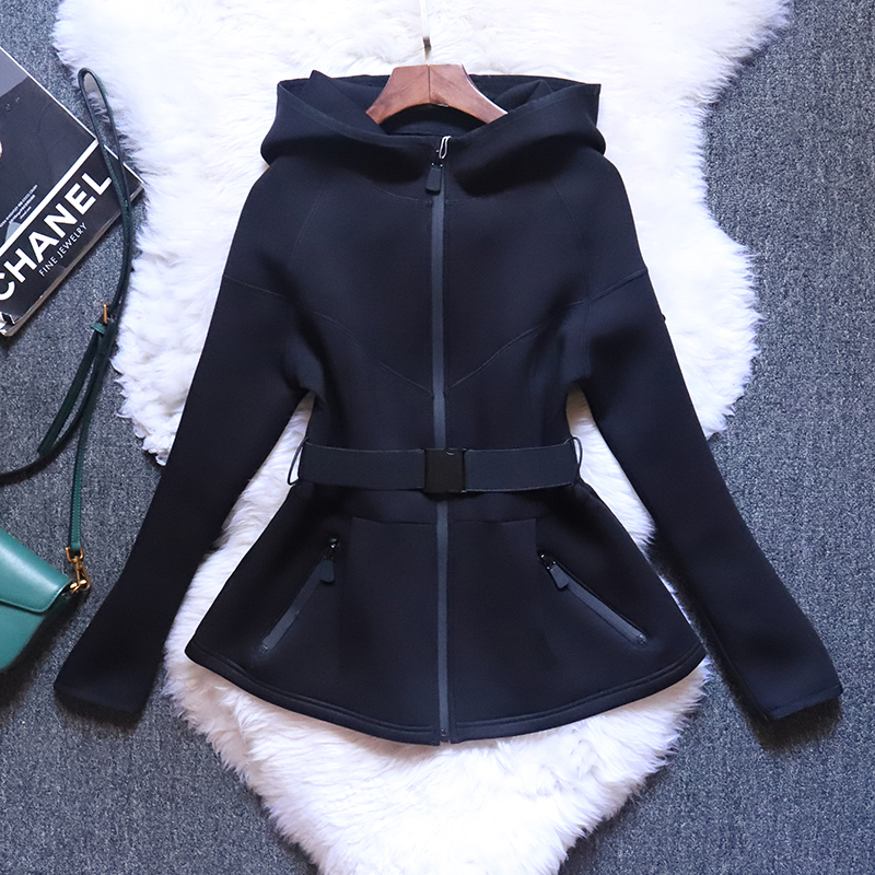 空气棉运动休闲卫衣收腰拉链外套