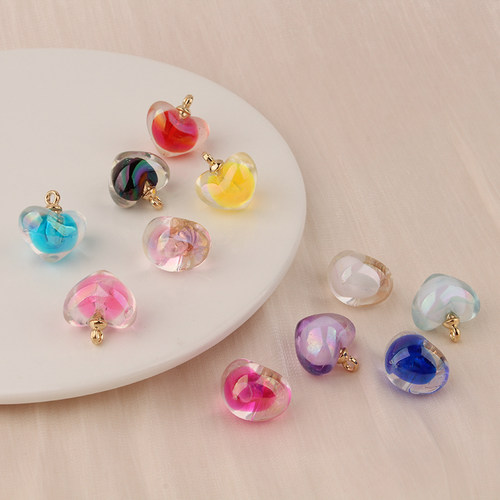 diy饰品配件滴胶透明彩色爱心