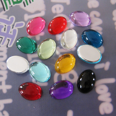 diy猫眼光面椭圆形宝石平底钻