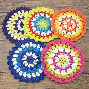 DIY继承者们捕梦网材料 内网纯棉编织圆形花朵片 手工钩针辅料