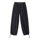 男女黑色休闲薄裤 松紧腰休闲工装 子22104 新款 运动直筒裤 裤 春夏季