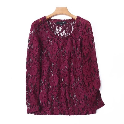 蕾丝T恤衫百搭钩花T恤衫上衣