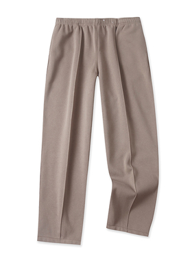 松紧腰加绒休闲裤 秋冬新款保暖宽松直筒长裤女外贸大版裤子16404