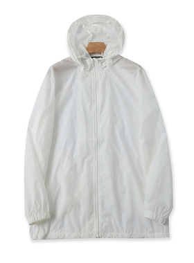 连帽防水防晒衣 中长款拉链开衫男女雨衣 百搭时尚上衣外套 22384