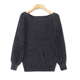 春秋新款 女休闲打底上衣 长袖 毛衣 21042 时尚 外贸圆领花纹针织衫