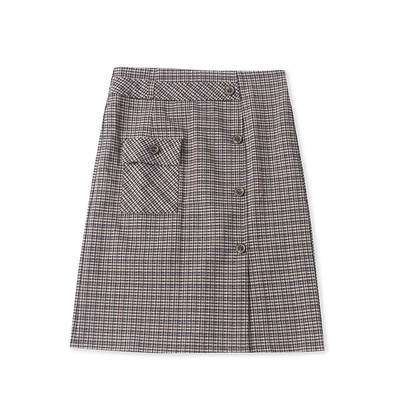 爱丽爱熙包臀裙格子半身裙A字裙
