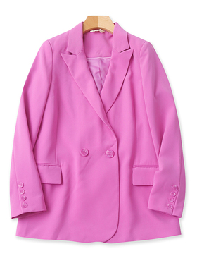 翻领西装 春秋新款显瘦长袖西服女宽松休闲纽扣开衫上衣外套04253