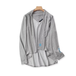 春季 长袖 新款 外套女空调罩衫 上衣08144 弹力时尚 外贸刺绣毛圈披肩