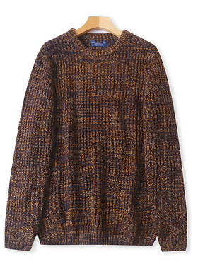 圆领花纹长袖毛衣 秋冬新款加厚针织套头打底衫宽松休闲上衣08081