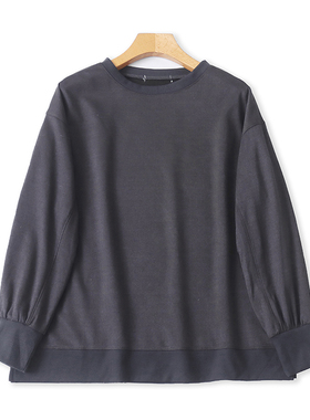 外贸圆领麂皮绒卫衣 春秋新款长袖宽松休闲女打底衫显瘦上衣11253