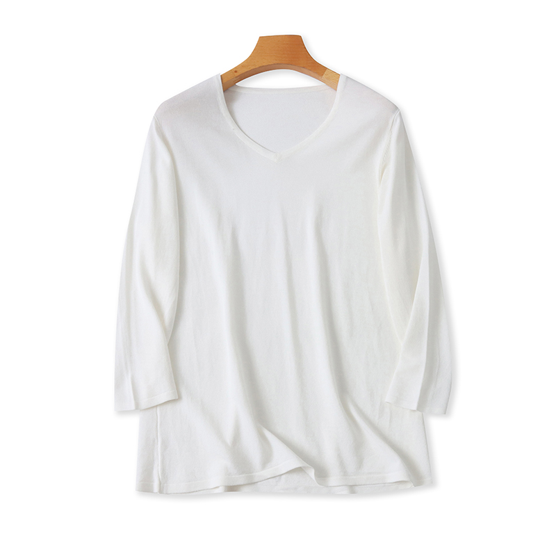 中袖百搭薄款冰丝小衫