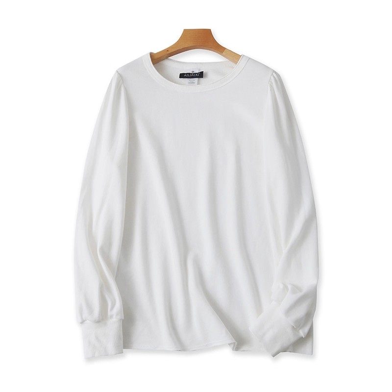 全棉外贸毛圈圆领卫衣 春秋新款长袖宽松打底衫男女套头上衣10292