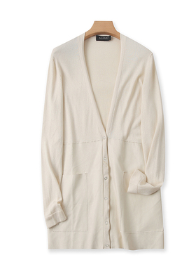 V领针织拼接PU小衫 春秋新款弹力宽松开衫 按扣显瘦女装上衣B/3-4