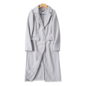 呢子翻领大衣 纽扣开衫 秋冬新款 长款 百搭时尚 风衣 保暖外套 06424