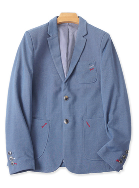 男士休闲西装 春秋季单排扣长袖西服 新款刺绣上衣 宽松外套04104