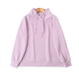 外套女套头打底衫 日单交叉领长袖 宽松大版 春秋新款 上衣16164 卫衣