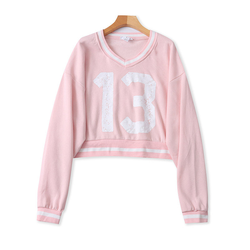 外贸学院风加绒卫衣短款外套