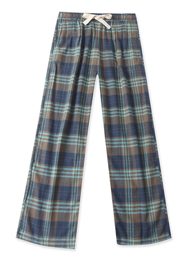 外贸棉松紧腰格子休闲直筒裤 春秋新款时尚男女直筒阔腿长裤16342