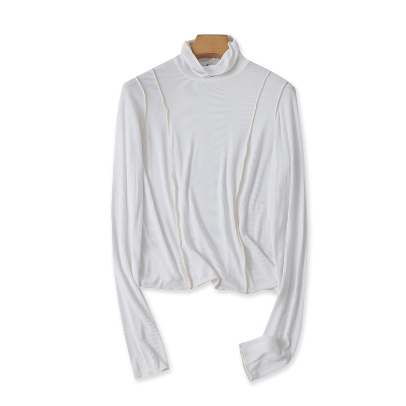 长袖薄款打底衫高领T恤衫