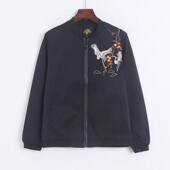 刺绣外套 春秋新款 休闲宽松棒球服男女装 拉链长袖 夹克衫 上衣09294