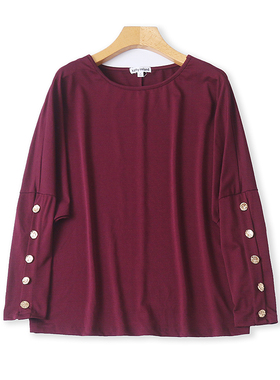 外贸圆领蝙蝠衫 春秋新款时尚女宽松休闲打底衫上衣长袖T恤 10314