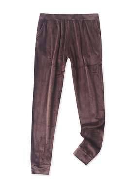 松紧腰金丝绒休闲裤 春秋款运动弹力卫裤女外穿时尚外面裤子14144