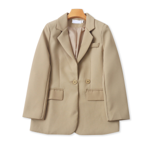 显瘦西服女宽松休闲上衣纽扣开衫 长袖 外套14214 春秋新款 翻领西装