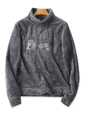 立领刺绣卫衣 春秋新款保暖绒衫 宽松百搭套头打底衫 女上衣02134