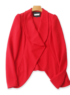 长袖翻领西装 春夏季新款宽松休闲外套 女开衫披肩 时尚上衣12104