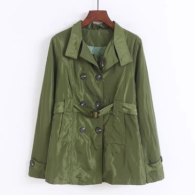 春款西装领薄款双排扣女风衣
