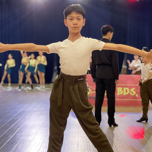 星辰舞服拉丁舞男士练习套装新款