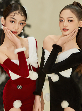 星木漾拉丁舞服「雪绒新年」春节圣诞新年拉丁舞练习服表演节日服