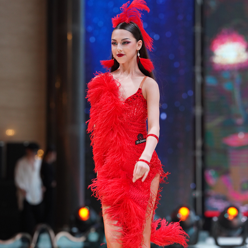 星辰舞服拉丁舞裙新款花服