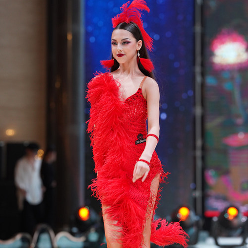 星辰舞服拉丁舞裙新款花服