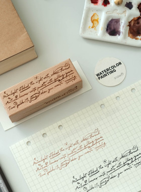 手帐印章｜snow乔原创英文手写印章｜时光絮语水彩复古木质印章