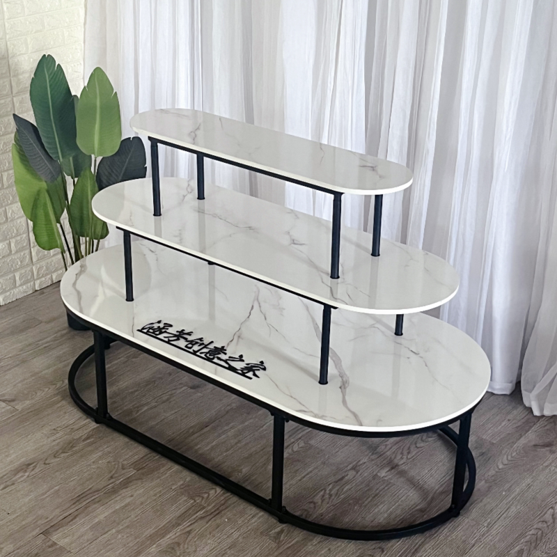 鞋店中岛展示台包包多层展商场文具化妆品陈列货架展厅花店流水台