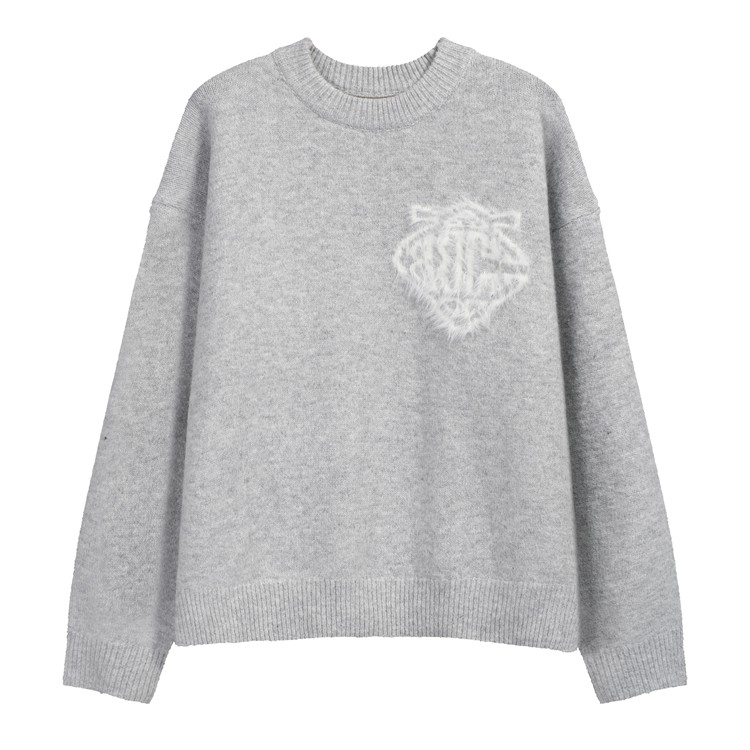 thumbnail for Jacquard crew neck pullover sweater T8901