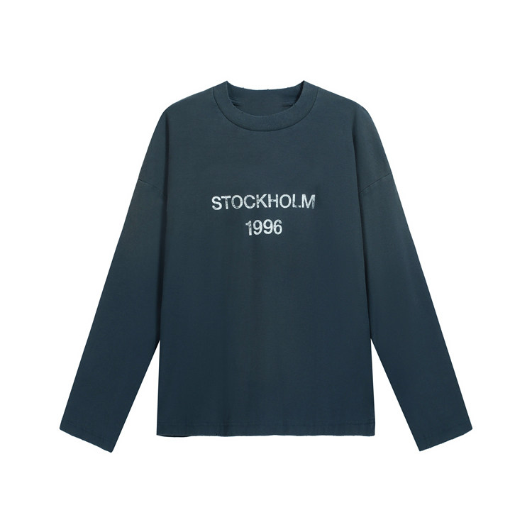 thumbnail for Distressed letter print long sleeve T-shirt 3286