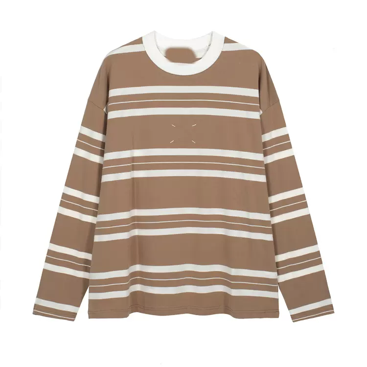 MM6 Maison Margiela 条纹长袖T恤 杏条 黑条 白条 46码 48码 50码 52码  3256#
