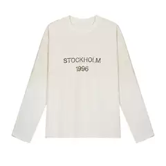 Distressed Letter Print Long-Sleeved T-Shirt 3286