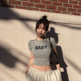 字母短袖 chic 韩国官网代购