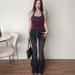 裤 牛仔裤 子 韩国官网代购 chic